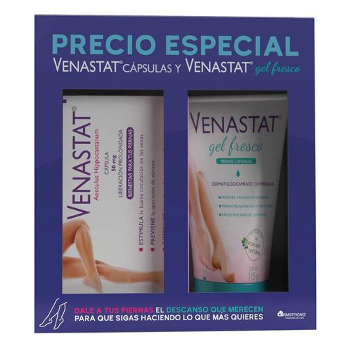 Kit Venastat cápsulas  con 30 + Gel de115g