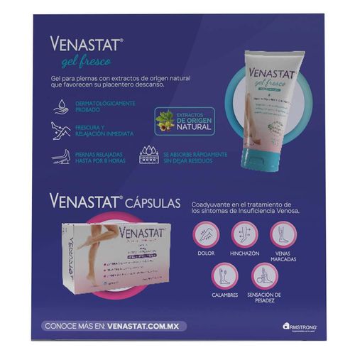 Kit Venastat cápsulas  con 30 + Gel de115g