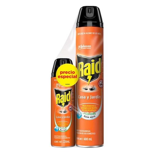 Pack Raid Insecticida en Aerosol para Casa y Jardín 400ml y 226ml
