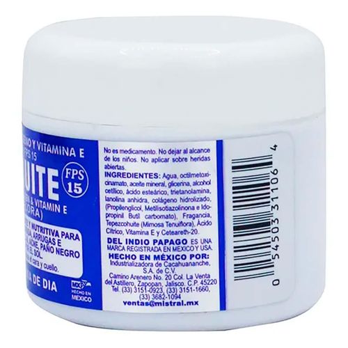 Crema Facial y Corporal Tepezcohuite Colágeno y Vit E Día FPS 15 60g