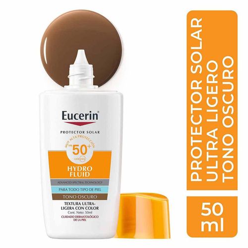 Protector Solar Eucerin FPS50+ Hydro Fluid Ultra Ligera con Color 50ml