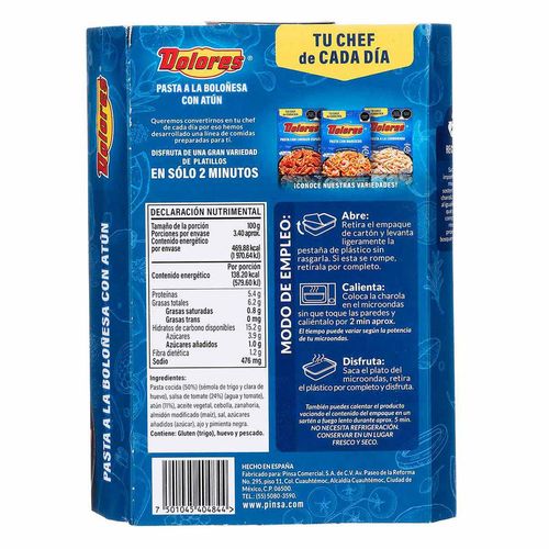 Pasta Dolores Boloñesa con Atún 340g