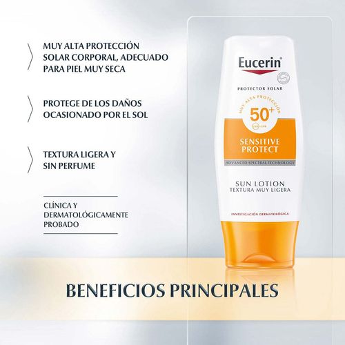 Eucerin Protector Solar Fps 50+, Sensitive Protect, 150 ml