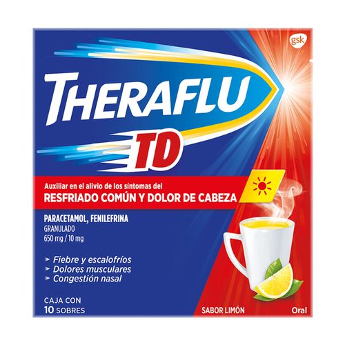 Theraflu TD Té Antigripal Resfriado Común 10 Sobres