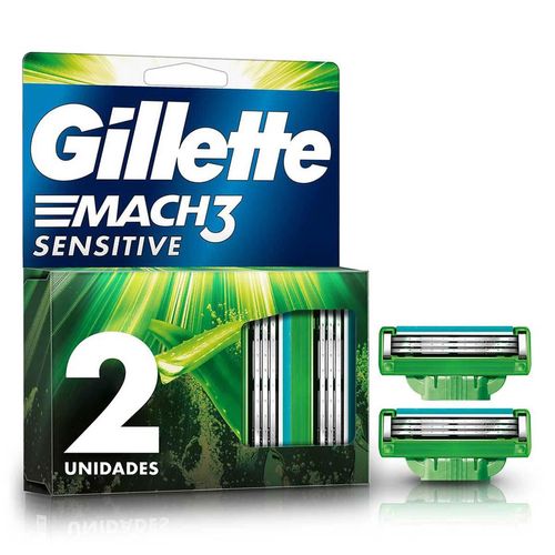 Cartucho de Rastrillo Gillette Mach3 Sensitive 2 Unidades