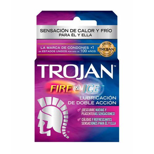 Condones de Látex Trojan Fire And Ice 3 Condones