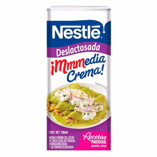 Media crema Nestlé deslactosada brick de 190ml