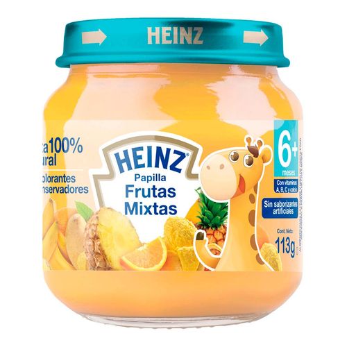 Papilla para Bebé Heinz Frutas Mixtas Frasco de Vidrio 113g