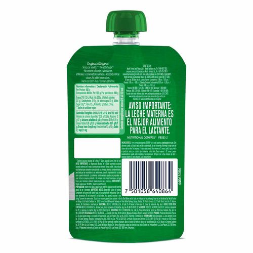 Papilla Gerber Orgánico Pouch Etapa 2 Manzana 100g