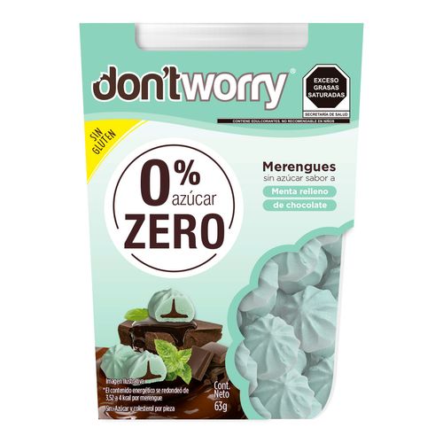 Merengue Don't Worry Menta Relleno de Chocolate 68g