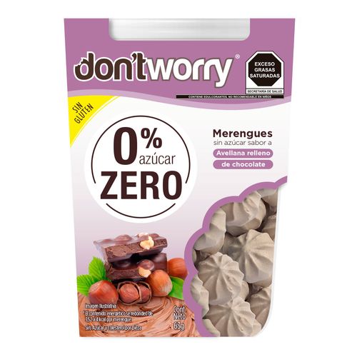 Merengue Dont Worry Avellana Relleno de Chocolate 63g
