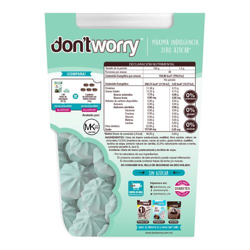 Merengue Don't Worry Menta Relleno de Chocolate 68g