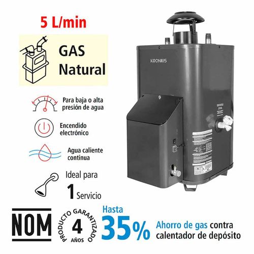 Calentador de Paso IUSA Kronius 5 L Gas Natural