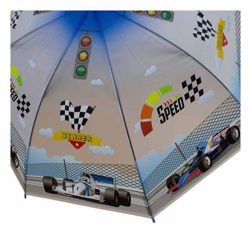Paraguas Infantil Importadora La Merced con Silbato Incluído Diseño Carritos Mod. 4