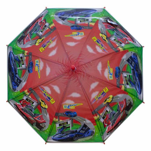 Paraguas Infantil Importadora La Merced con Silbato Incluído Diseño Carritos Mod. 2