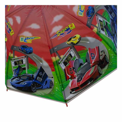 Paraguas Infantil Importadora La Merced con Silbato Incluído Diseño Carritos Mod. 2