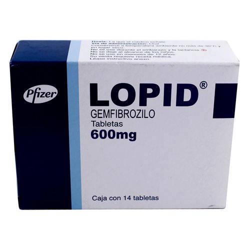 Tabletas Lopid 600mg Caja con 14 Tabletas