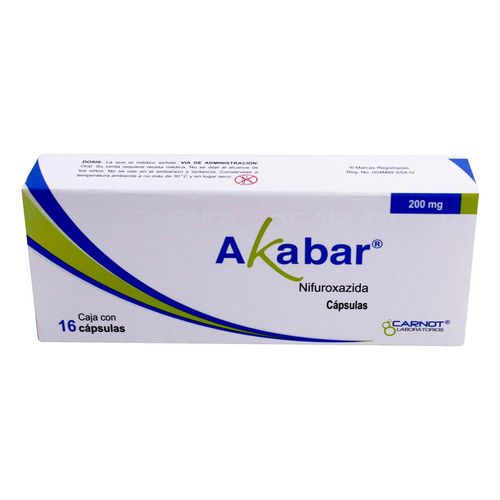 Cápsulas Akabar 200mg Caja con 16 Cápsulas