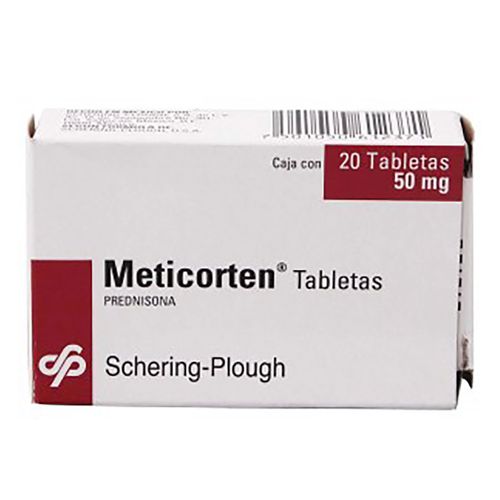 Tabletas Meticorten 50mg Caja con 20 Tabletas