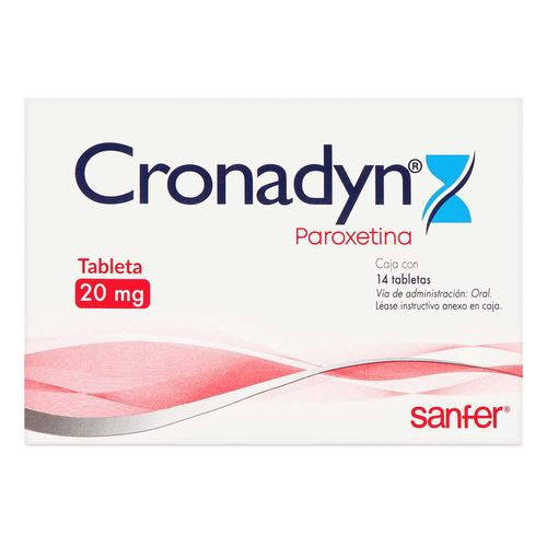 Tabletas Cronadyn 20mg Caja con 14 Tabletas