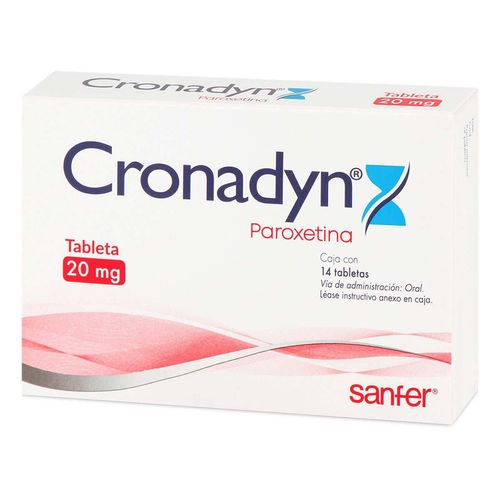 Tabletas Cronadyn 20mg Caja con 14 Tabletas