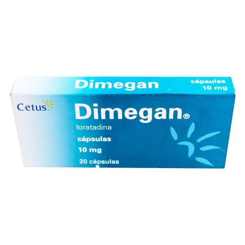 Cápsulas Dimegan 10mg Caja con 20 Cápsulas