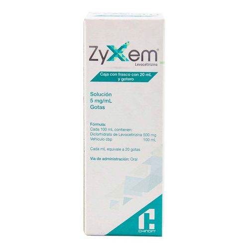 Solución Oral Zyxem 5mg Frasco con 20ml y Gotero