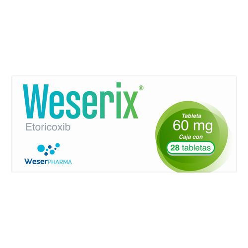 Weserix Etoricoxib 60mg Caja con 28 Tabletas