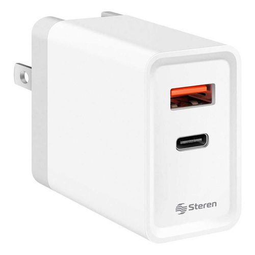 Cargador Steren USB A y USB C con Pd y Qc ELI-760