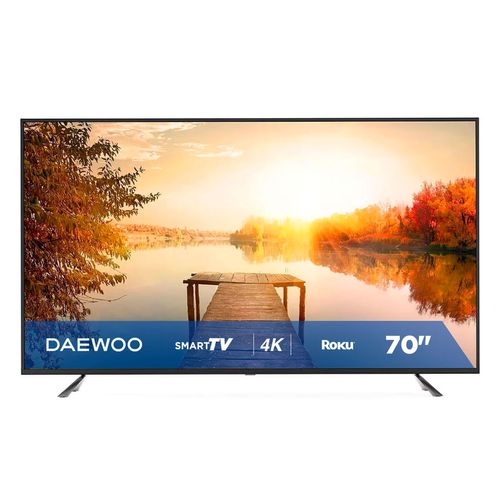 Pantalla Daewoo 70 Pulgadas Smart TV Roku 4K UHD Frameless DAW70UR