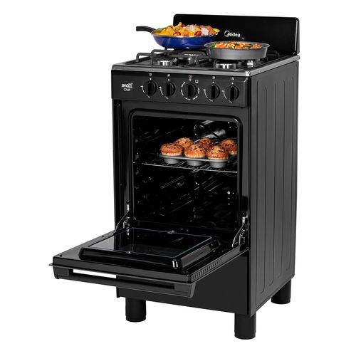 Estufa de Piso Midea con copete 20 Pulgadas Negra MGS20FS1BAABB