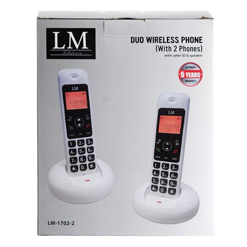 Teléfono Dual Inalámbrico Blanco LM 1702-2