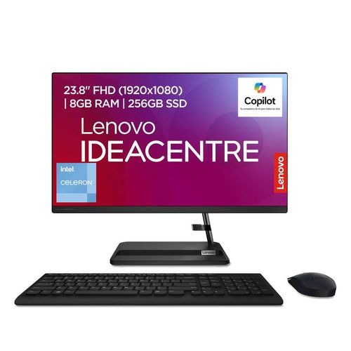 Computadora Lenovo AIO 8GB 256GB SSD 24 Pulgadas F0GH01DULD Negro