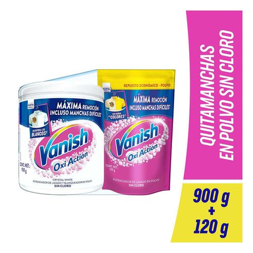 Quitamanchas en Polvo Vanish para Ropa Blanca 900g + Ropa de Color 120g