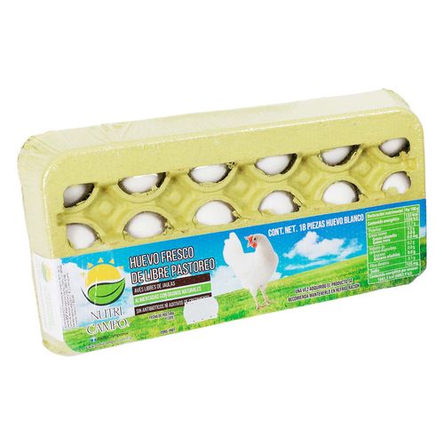 Huevo Blanco Fresco de Libre Pastoreo Nutri Campo 18 Piezas