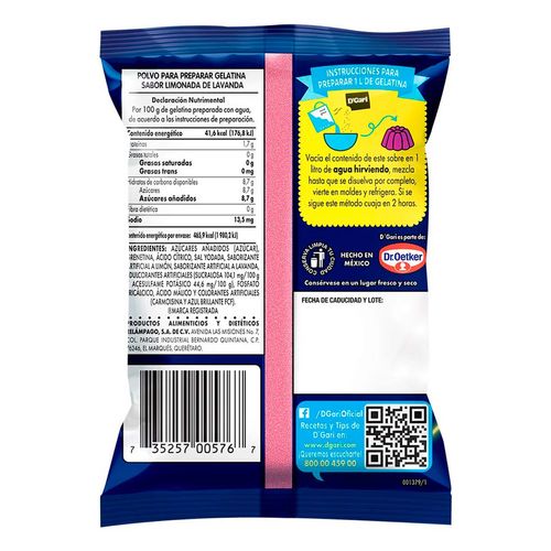 Gelatina D'Gari Limonada Lavanda 120g