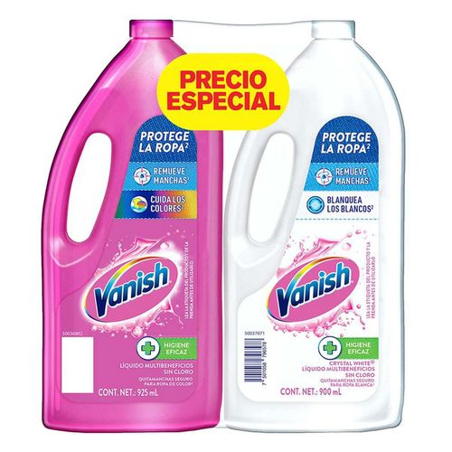 Quitamanchas Vanish 2 Pack Rosa/Blanco 925ml c/u