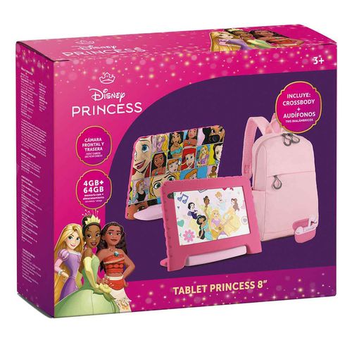 Combo 3 en 1 Tablet Multilaser 4GB RAM 64GB Rosa Princesas 8 Pulgadas