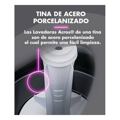 Lavadora Una Tina Acros 16kg Blanco/Morado