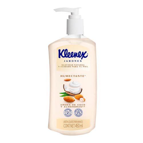 Jabón Líquido para Manos Kleenex Humectante Coco y Almendras 450ml