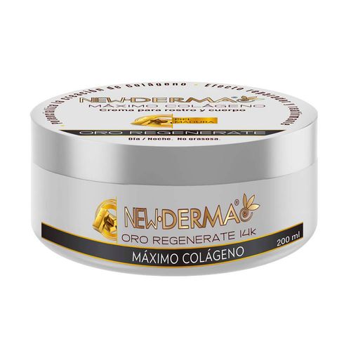 Crema Corporal NewDerma Cara y Cuerpo Oro Regenerate Tarro 200ml