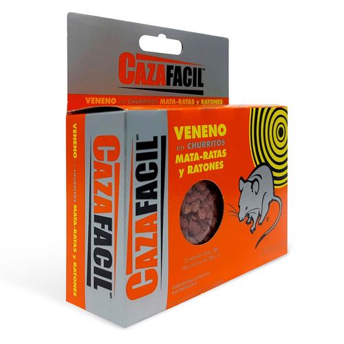 Veneno para Ratas y Ratones Caza Facil Churritos Pellets 2 Bolsas de 40g