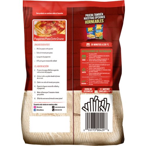 Papas Tradicionales Corte Recto McCain 500g