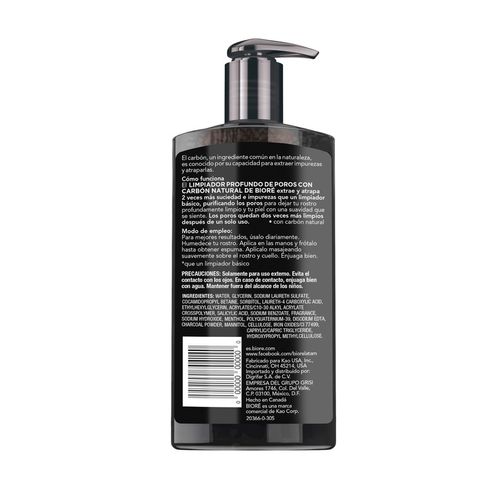Limpiador Facial Bioré Carbón Natural para Granos y Espinillas 200ml