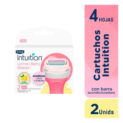 Repuestos Sistema de Rasurado Schick Mujer Intuition 2 Cartuchos