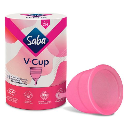 Copa Menstrual Reusable Saba V-Cup Talla Chica 1 Pieza