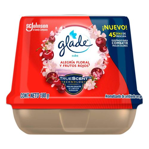 Aromatizante en Gel Glade Cubo Alegría Floral y Frutos Rojos 180g