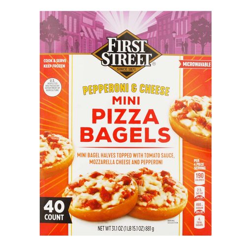 Mini Pizza Bagels First Street 40 Piezas