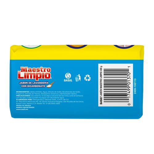 Jabón de Lavandería Maestro Limpio 400g