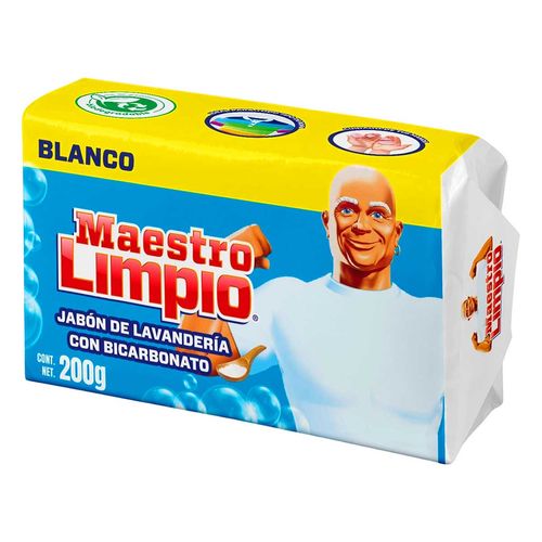 Jabón de Lavandería Maestro Limpio Blanco 200g